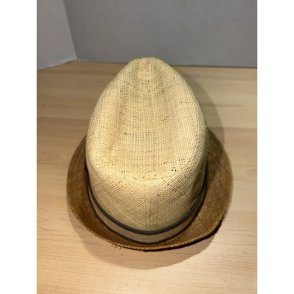Tommy Bahama Straw Fedora/ Hat Straw Braided Sailfish Pin Size Medium